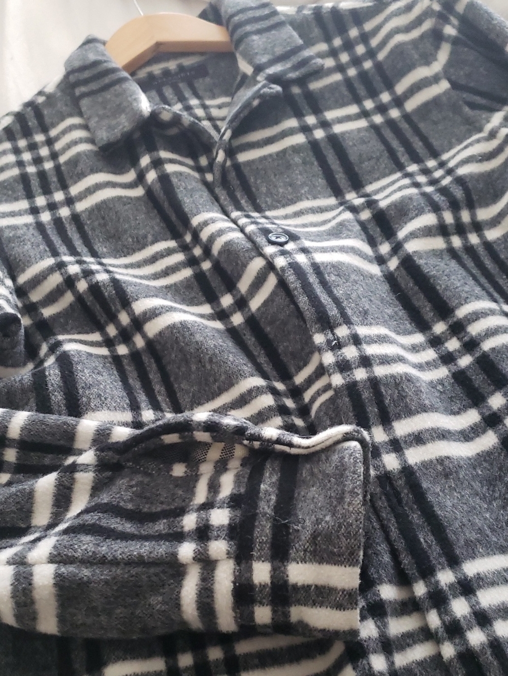 AllSaints Black & White Monochrome Shirt Jacket